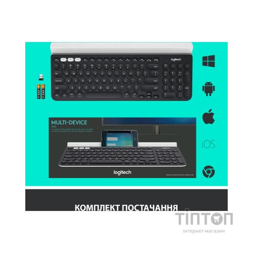 Клавіатура Logitech K780 Multi-Device Wireless UA Dark Gray (920-008042)