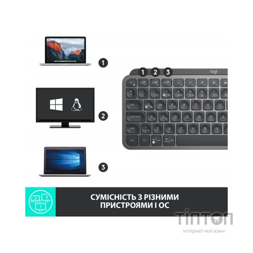 Клавіатура Logitech MX Keys Mini Wireless Illuminated Graphite (920-010501)