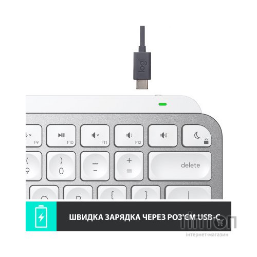 Клавіатура Logitech MX Keys Mini Wireless Illuminated UA Pale Grey (920-010499)