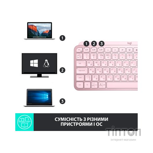 Клавіатура Logitech MX Keys Mini Wireless Illuminated UA Rose (920-010500)