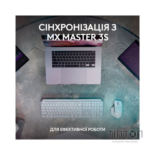 Клавіатура Logitech MX Keys S Plus Palmrest Wireless UA Graphite (920-011589)