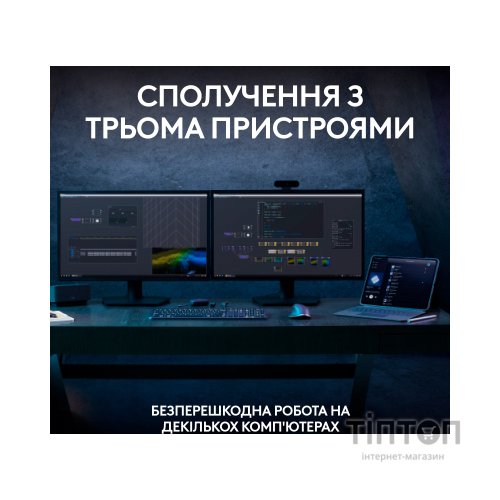 Клавіатура Logitech MX Keys S Plus Palmrest Wireless UA Graphite (920-011589)