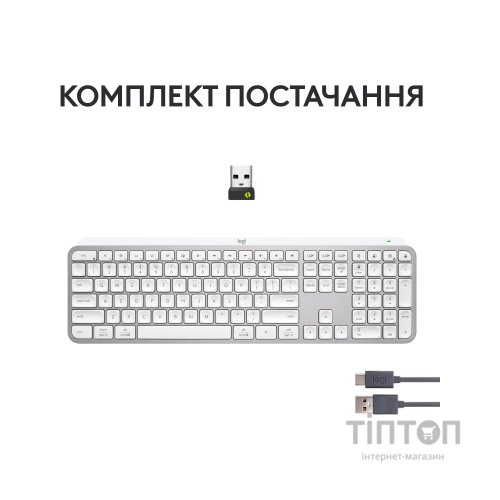 Клавіатура Logitech MX Keys S Wireless UA Pale Grey (920-011588)