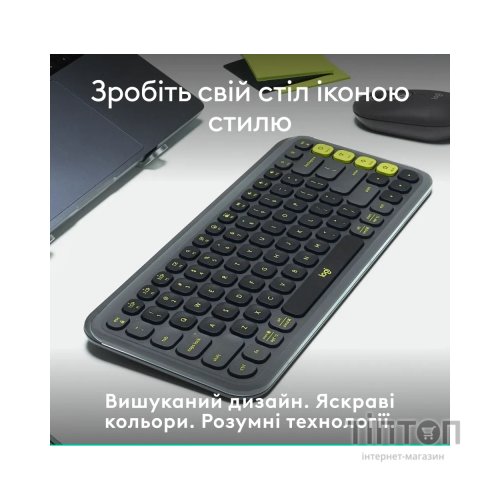 Клавіатура Logitech POP Icon Keys Bluetooth UA Graphite (920-013157)