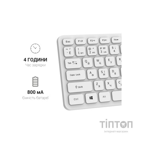 Клавіатура OfficePro SK790W Wireless/Bluetooth White (SK790W)