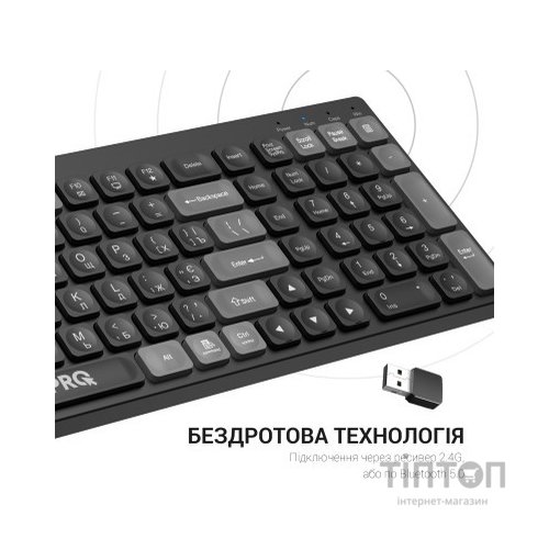 Клавіатура OfficePro SK985B Wireless/Bluetooth Black (SK985B)