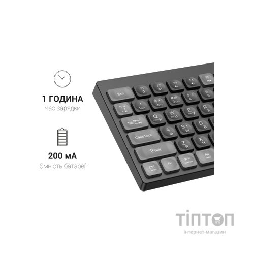 Клавіатура OfficePro SK985B Wireless/Bluetooth Black (SK985B)