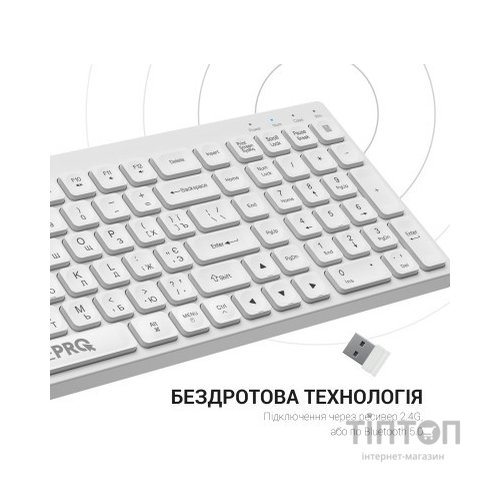 Клавіатура OfficePro SK985W Wireless/Bluetooth White (SK985W)