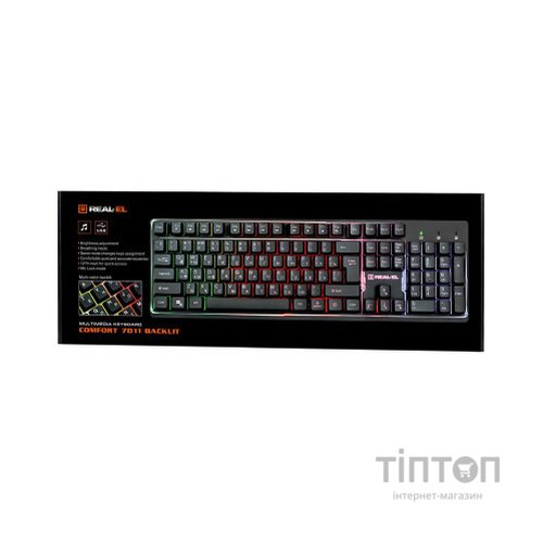 Клавіатура REAL-EL 7011 Comfort Backlit Black