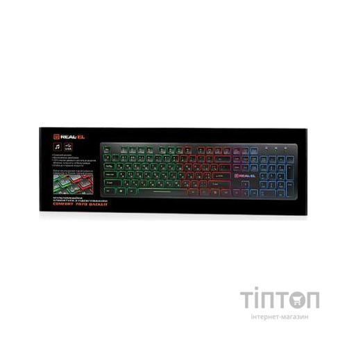 Клавіатура REAL-EL 7070 Comfort Backlit, black