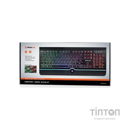 Клавіатура REAL-EL 8000 Comfort Backlit Black