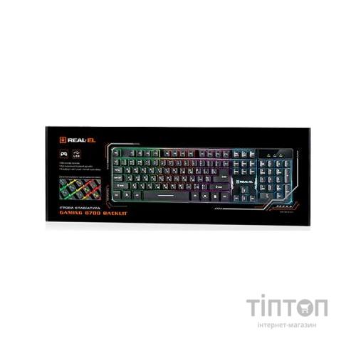 Клавіатура REAL-EL 8700 Gaming Backlit, black