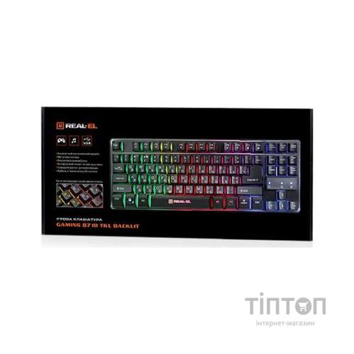 Клавіатура REAL-EL 8710 Gaming TKL Backlit, black