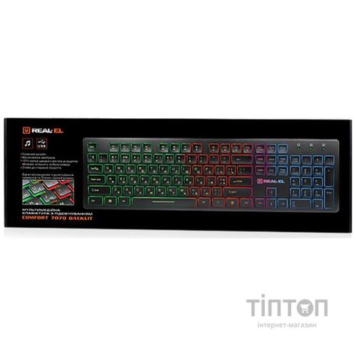 Клавіатура REAL-EL Comfort 7070 чорний USB UAH