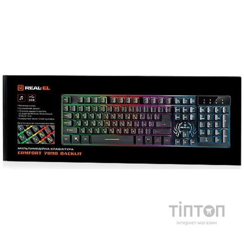 Клавіатура REAL-EL Comfort 7090 Backlit USB чорний UAH