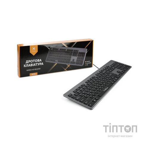 Клавіатура Vinga KB735 black-grey