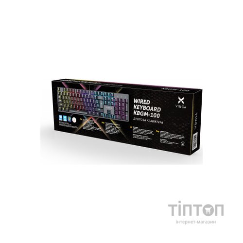 Клавіатура Vinga KBGM-100 LED Blue Switch USB Black (KBGM-100 Black)