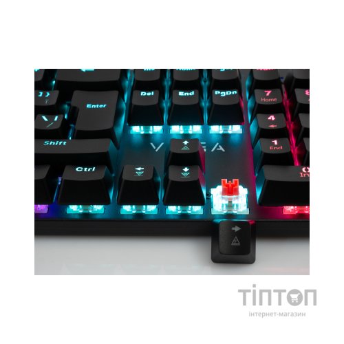 Клавіатура Vinga KBGM-101 LED Red Switch USB Black (KBGM-101 Black)