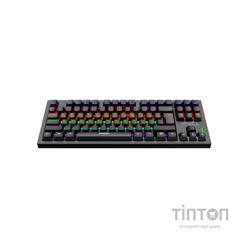 Клавіатура Vinga KBGM-110 87 key LED Blue Switch USB Black (KBGM-110 Black)