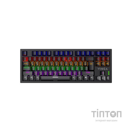 Клавіатура Vinga KBGM-110 87 key LED Blue Switch USB Black (KBGM-110 Black)