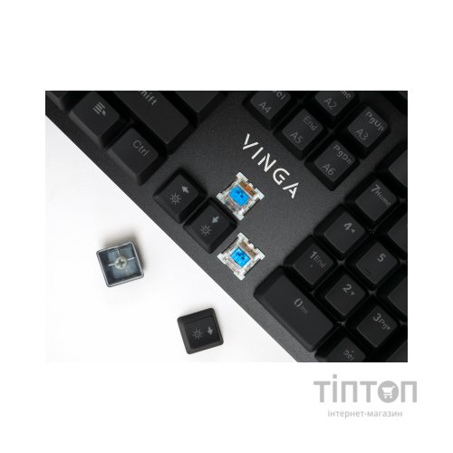 Клавіатура Vinga KBGM160 LED Outemu Blue USB Black (KBGM160 Black)