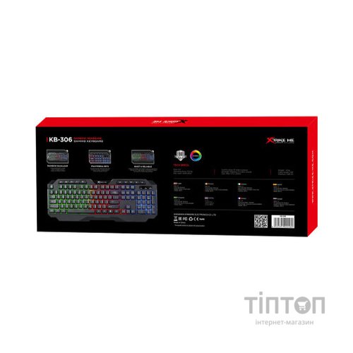 Клавіатура Xtrike ME KB-306 LED USB UA Black (KB-306UA)