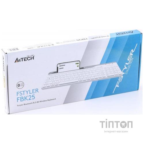 Клавіатура бездротова A4Tech Fstyler FBK25 White