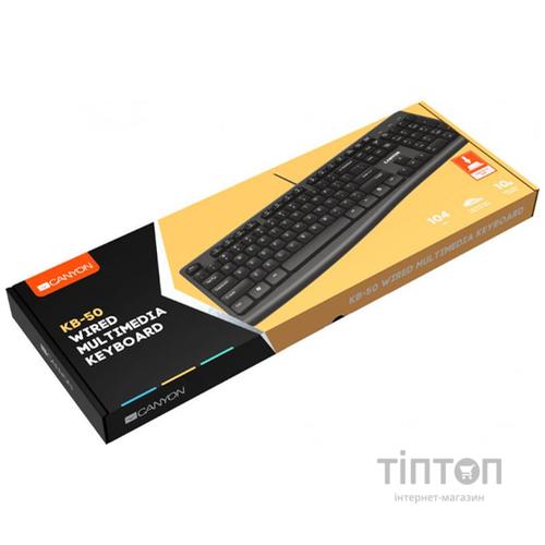 Клавіатура Canyon KB-50 USB Black (CNE-CKEY5-RU)