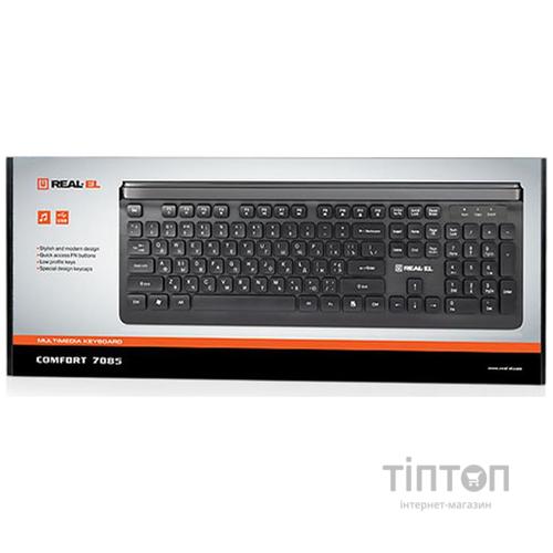 Клавиатура REAL-EL Comfort 7085 Black USB UAH