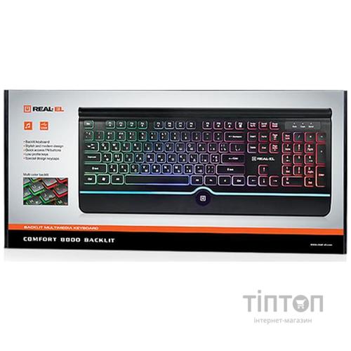 Клавиатура REAL-EL Comfort 8000 Backlit Black USB UAH