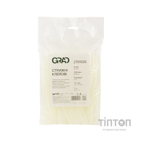 Клейові стержні Grad 8×200мм 1кг прозорі (2701025)
