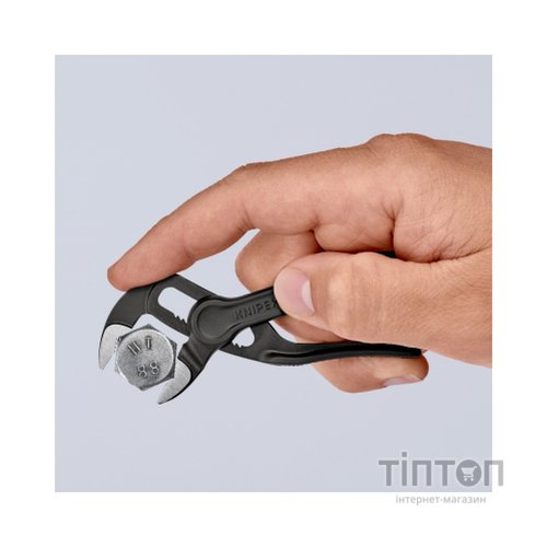 Кліщі KNIPEX COBRA XS переставні з фіксатором, 28 мм (1"), под ключ 24 мм, L-100 мм, Cr-V (87 00 100)