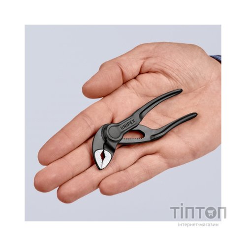 Кліщі KNIPEX COBRA XS переставні з фіксатором, 28 мм (1"), под ключ 24 мм, L-100 мм, Cr-V (87 00 100)