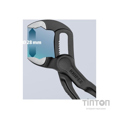 Кліщі KNIPEX COBRA XS переставні з фіксатором, 28 мм (1"), под ключ 24 мм, L-100 мм, Cr-V (87 00 100)