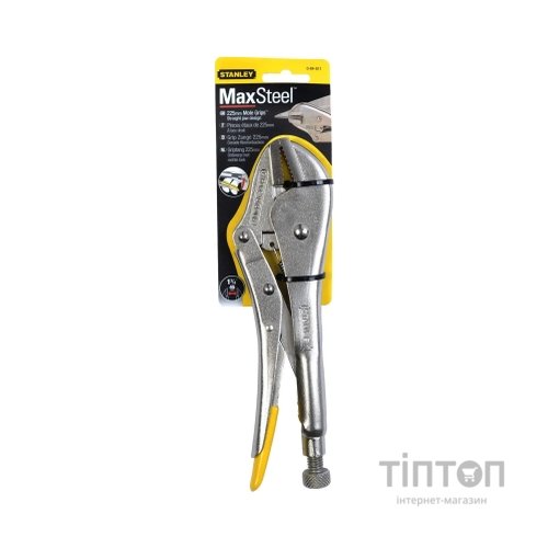 Кліщі Stanley з фіксатором із прямими губками, 225 мм. (0-84-811)