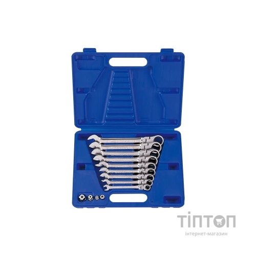 Ключ KING TONY комбінований з тріскачкою та шарніром, 8-19 мм 9 шт. (13013MR)