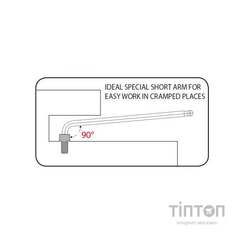 Ключ KING TONY шестигранний 9 шт. Г- подібний з кулькою 1,5-10 мм (201A09MR)