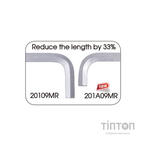 Ключ KING TONY шестигранний 9 шт. Г- подібний з кулькою 1,5-10 мм (201A09MR)