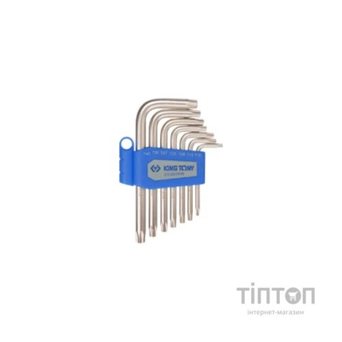 Ключ KING TONY Torx 7 шт, Т10-Т40, з отвором, Г-подібний (20407PR)