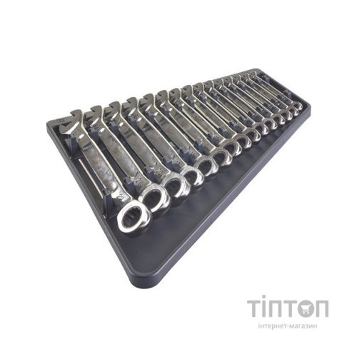 Ключ Milwaukee MAX BITE рожково-накидний з тріскачкою, 15шт, 8-22мм (4932464994)