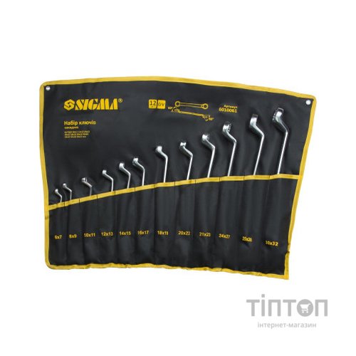 Ключ Sigma набір накидних 12шт 6-32мм CrV satine, тк. чохол (6010061)