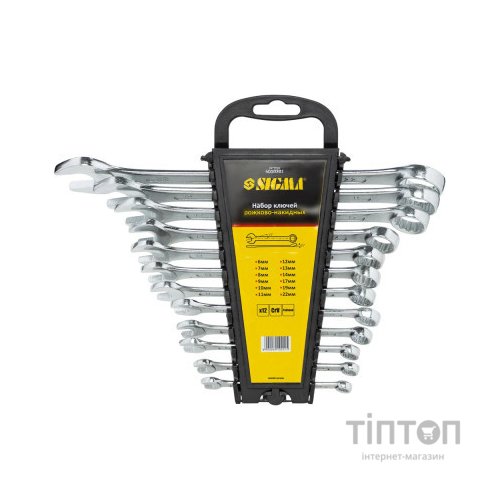 Ключ Sigma набір ріжково-накидних 12шт 6-22мм CrV head polished (6010201)