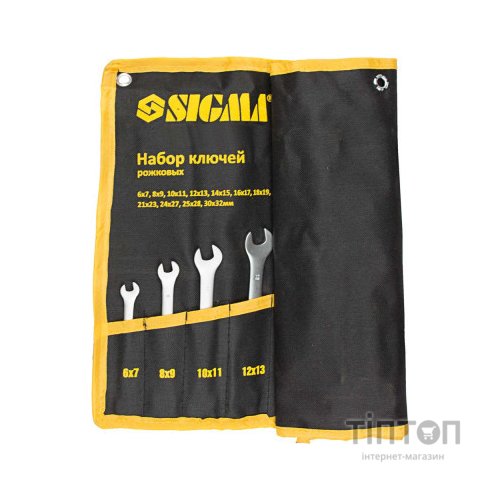 Ключ Sigma набір ріжкових 12шт 6-32мм CrV satine, тк чохол (6010341)