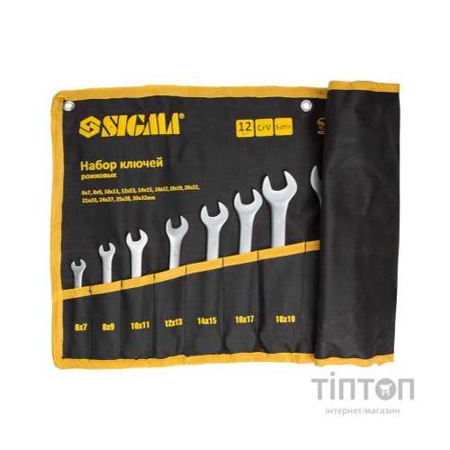 Ключ Sigma набір ріжкових 12шт 6-32мм CrV satine, тк чохол (6010341)
