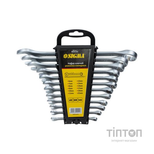 Ключ Sigma набір рожково-накидних 12шт 6-22мм CrV (6010121)