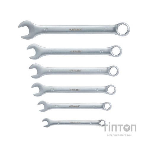 Ключ Sigma набір рожково-накидних 6шт 8-17мм CrV satine (6010101)