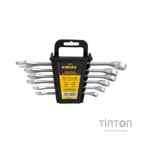 Ключ Sigma набір рожково-накидних 6шт 8-17мм CrV satine (6010101)