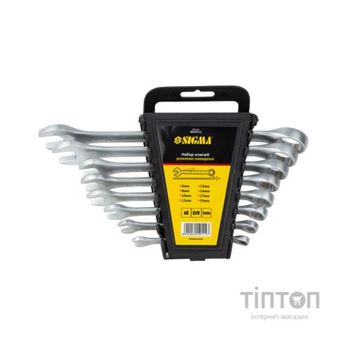 Ключ Sigma набір рожково-накидних 8шт 6-19мм CrV satine (6010111)