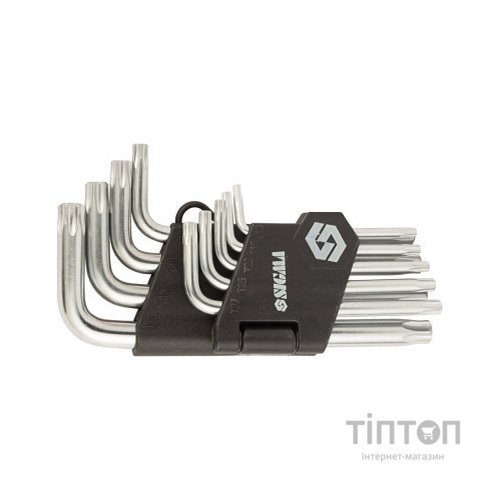 Ключ Sigma набір TORX 9шт T10-T50 CrV, короткі з отвором (4022211)