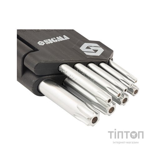 Ключ Sigma набір TORX 9шт T10-T50 CrV, короткі з отвором (4022211)